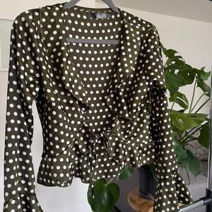 Polka Dot Tie up Blouse
